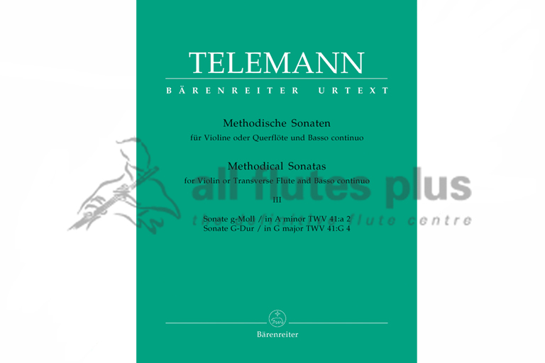 Telemann Methodical Sonatas Volume 3-Flute and Basso Continuo
