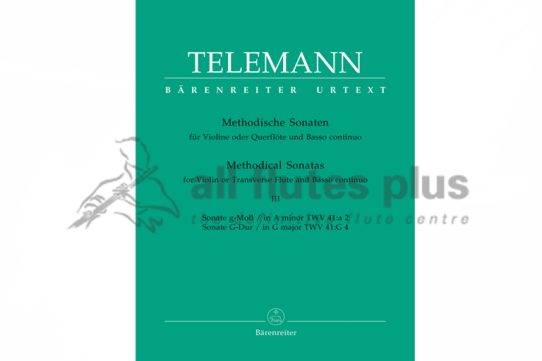 Telemann Methodical Sonatas Volume 3-Flute and Basso Continuo