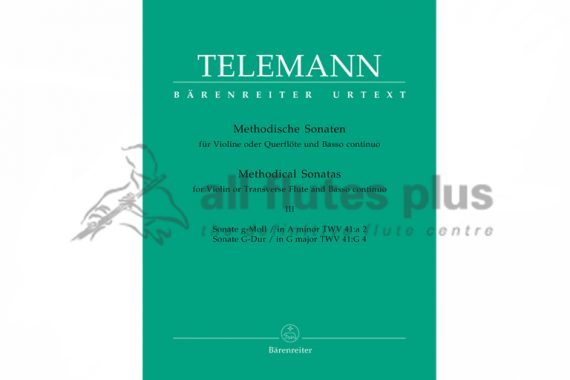 Telemann Methodical Sonatas Volume 3-Flute and Basso Continuo-Barenreiter