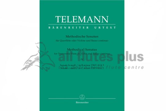 Telemann Methodical Sonatas Volume 4-Flute and Basso Continuo