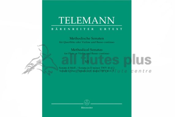 Telemann Methodical Sonatas Volume 6-Flute and Basso Continuo