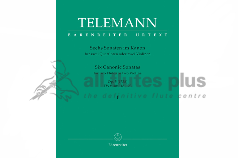 Telemann Six Canonic Sonatas Volume 1-Two Flutes
