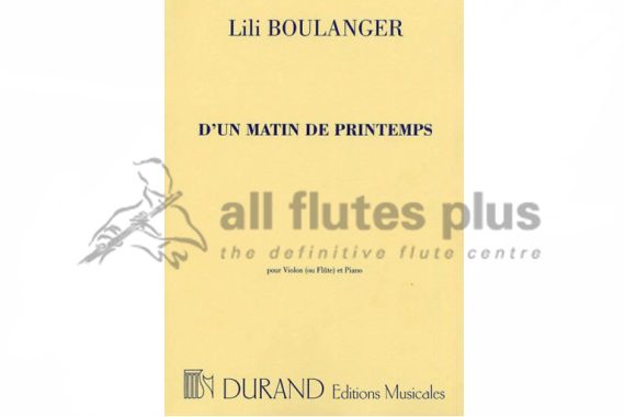 Boulanger D’un Matin du Printemps for Flute and Piano