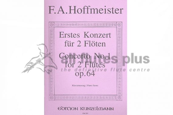 Hoffmeister Concerto No 1 Op 64-Two Flutes and Piano-Kunzelmann