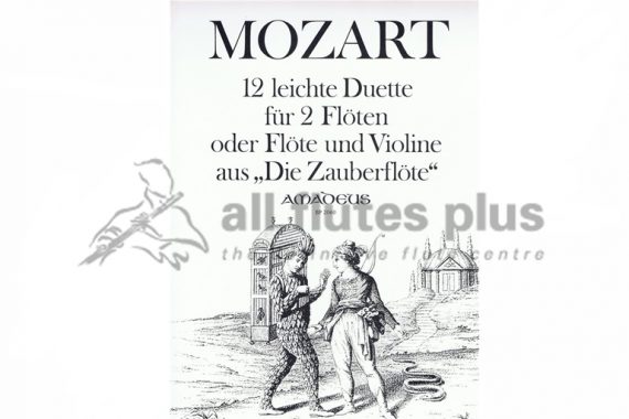 Mozart 12 Easy Duets From The Magic Flute-2 Flutes or Flute and Violin-Amadeus