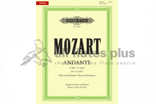 Mozart Andante in C Major K315-Flute and Piano-Edition Peters