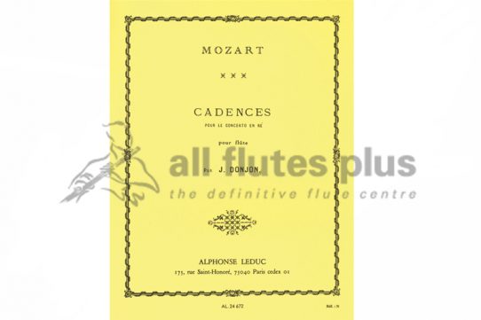 Mozart/Donjon Cadenzas for Flute Concerto in D Major KV314-Leduc