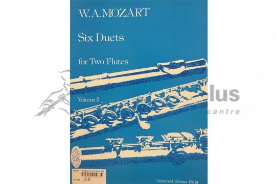 Mozart Six Duets Volume 2 for Two Flutes