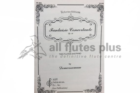 Demersseman Fantaisie Concertante Op 36-Two Flutes and Piano