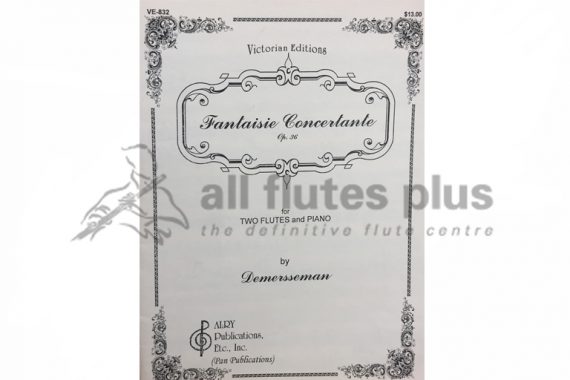 Demersseman Fantaisie Concertante Op 36-Two Flutes and Piano-Alry