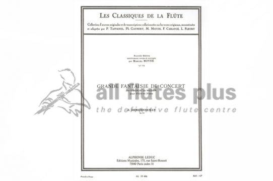 Demersseman Grand Fantasie de Concert sur Oberon de Weber Op 52-Flute and Piano-Leduc