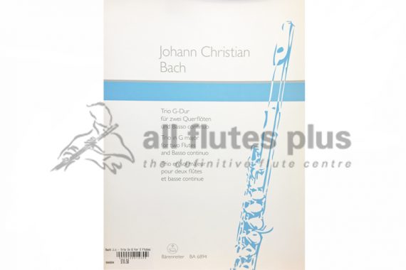 JC Bach Trio in G Major-Two Flutes and Basso Continuo-Barenreiter