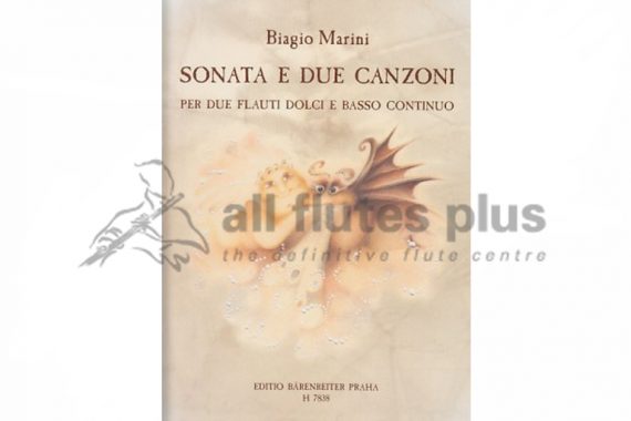 Marini Sonata E Due Canzoni-Flute and Basso Continuo-Edition Barenreiter Praha