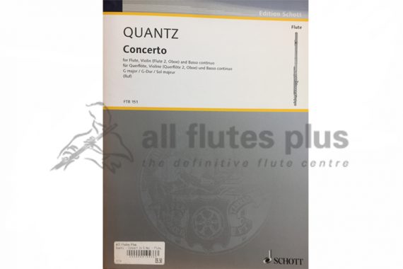 Quantz Concerto G Major-2 Flutes and Piano-Schott