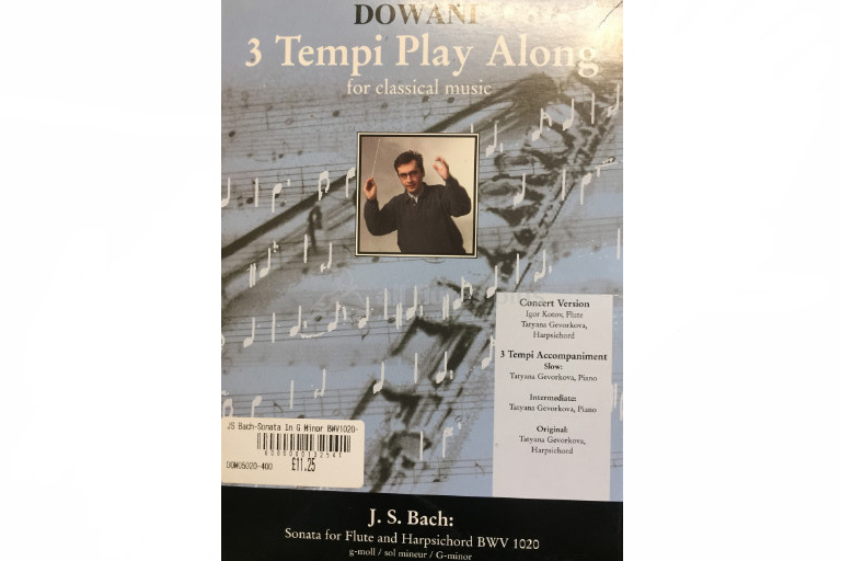 JS Bach Sonata BWV1033 in C Major-Flute and Play Along CD