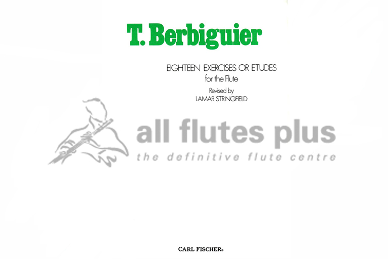 Berbiguier 18 Exercises or Etudes for the Flute