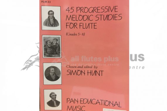 45 Progressive Melodic Studies for Flute-Simon Hunt-Pan Educational Music