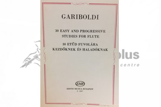 Gariboldi Thirty Easy and Progressive Studies for Flute-EMB
