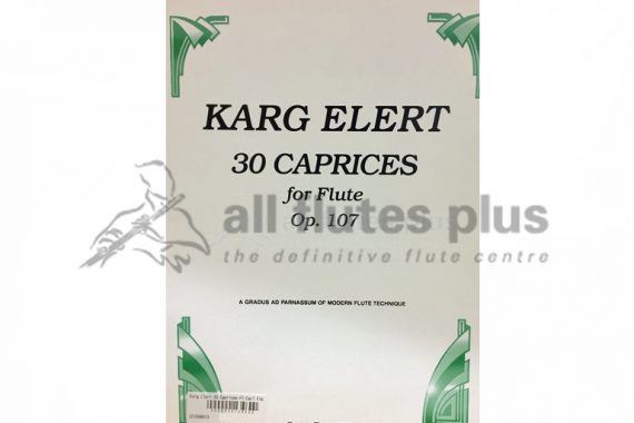 Karg Elert 30 Caprices for Flute Op 107-Carl Fischer
