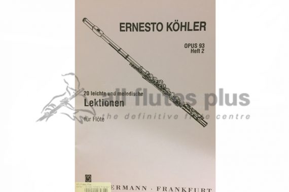 Kohler 20 Easy and Melodic Lessons Opus 93 for Flute Book 2-Zimmermann