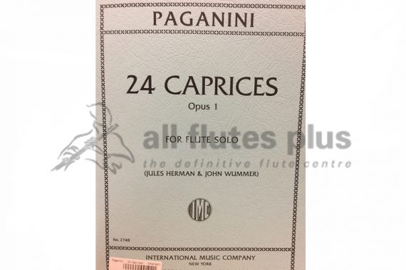 Paganini 24 Caprices Opus 1 for Solo Flute-Herman and Wummer-IMC