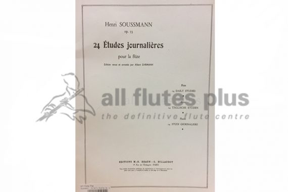 Soussmann 24 Daily Studies Op 53 for Flute-Billaudot