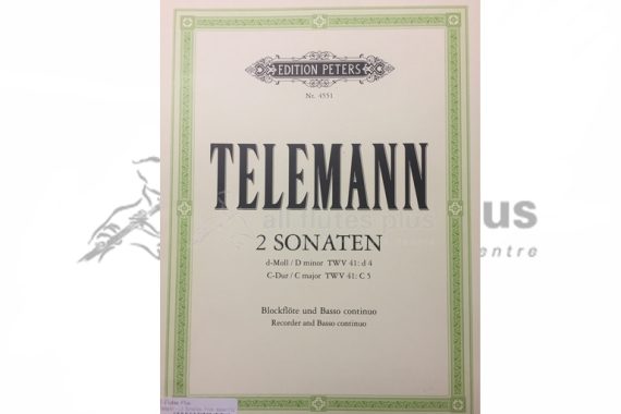 Telemann 2 Sonatas-D Minor and C Major-Flute and Basso Continuo