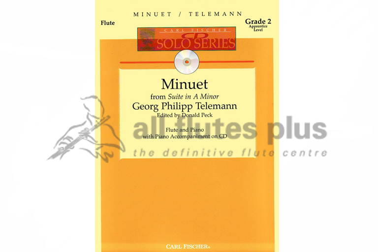 Telemann Minuet from Suite in A Minor-Flute and Piano with CD
