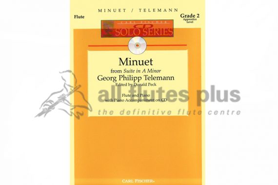 Telemann Minuet from Suite in A Minor-Flute and Piano with CD-Carl Fischer