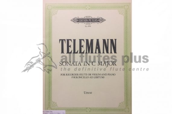 Telemann Sonata in C Major-Flute and Piano-Edition Peters