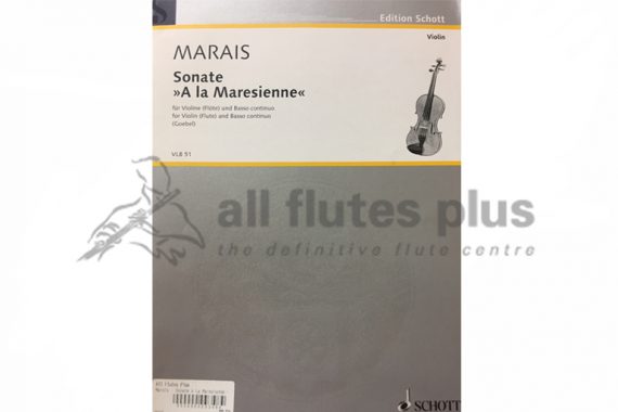 Marais Sonata A La Maresienne-Flute and Basso Continuo-Schott Edition