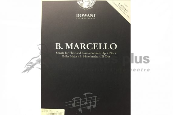Marcello Sonata in B Flat Major Op 2 No 7-Flute and Basso Continuo with CD-Dowani
