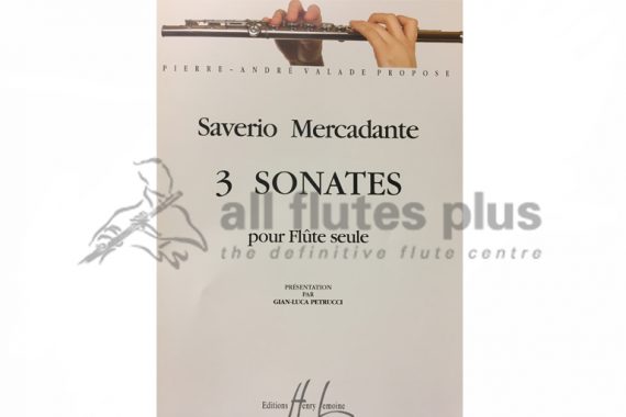 Mercadante 3 Sonatas-Solo Flute-Lemoine