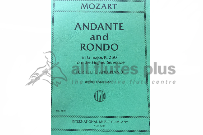 Mozart Andante and Rondo in G Major K250 for Flute and Piano