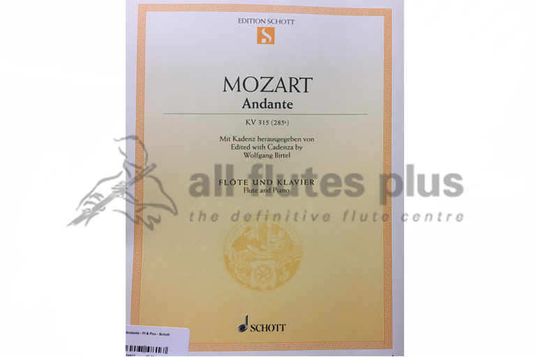 Mozart Andante in C Major KV315 (285e)-Flute and Piano
