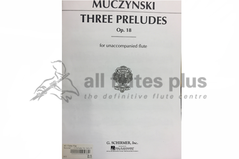 Muczynski Three Preludes Op 18-Unaccompanied Flute