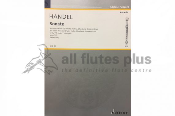 Handel Sonata in C Major-Flute and Piano-Schott