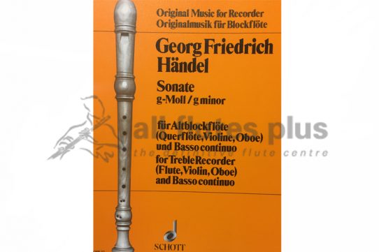 Handel Sonata in G Minor-Flute and Piano-Schott