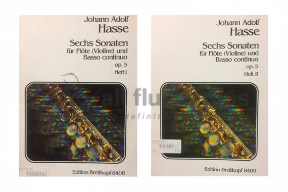 Hasse Six Sonatas Op 5 for Flute and Piano