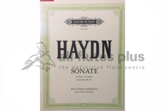 Haydn Sonata in G Major-Flute and Piano with CD Playalong-Edition Peters