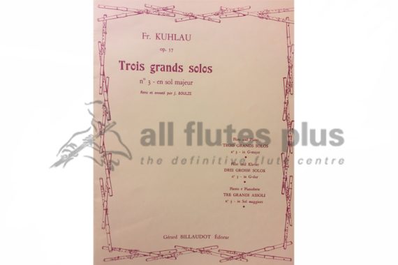 Kuhlau Trois Grands Solos No 3 in G Major Op 57 for Flute & Piano