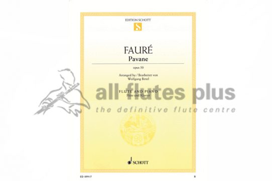 Faure Pavane Opus 50-Flute and Piano-Schott