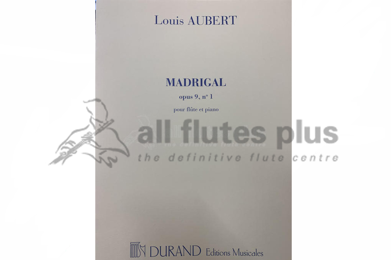 Aubert Madrigal Op 9 No 1 for Flute and Piano