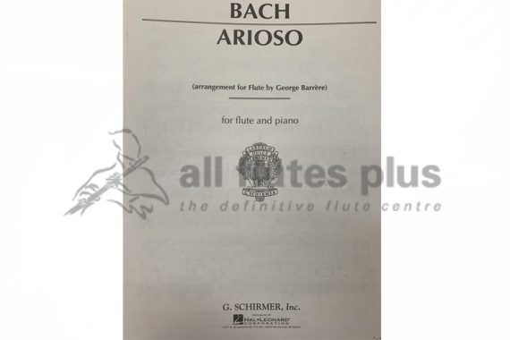 Bach Arioso-Flute and Piano-Schirmer