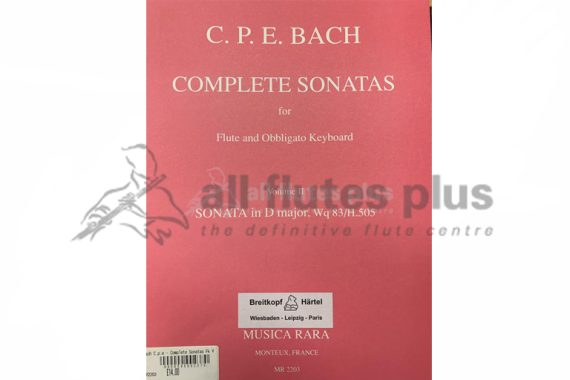 CPE Bach Complete Sonatas Volume 2-Flute and Obligato Keyboard-Musica Rara