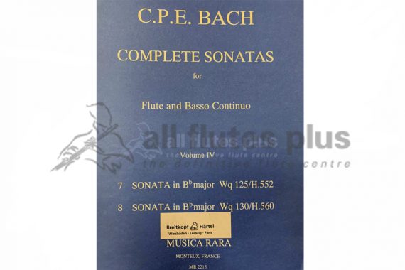 CPE Bach Complete Sonatas Volume 4-Flute and Basso Continuo