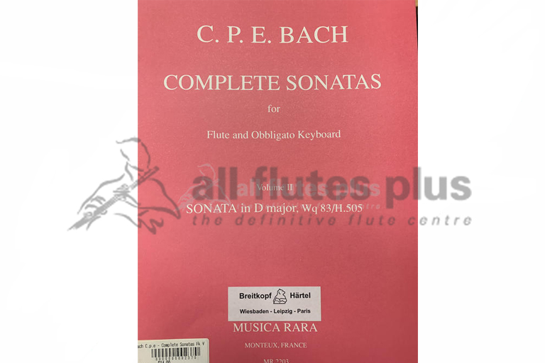 CPE Bach Complete Sonatas Volume 4-Flute and Obligato Keyboard