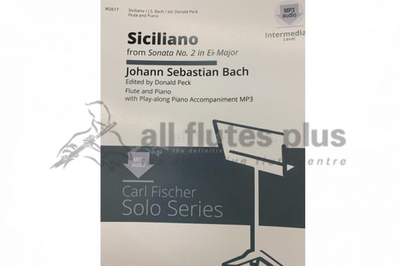 JS Bach Siciliano from Sonata No 2 in Eb Major-Flute and Piano with Playalong MP3-Carl Fischer