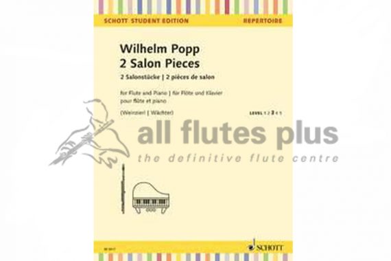 Popp 2 Salon Pieces-Flute and Piano-Schott