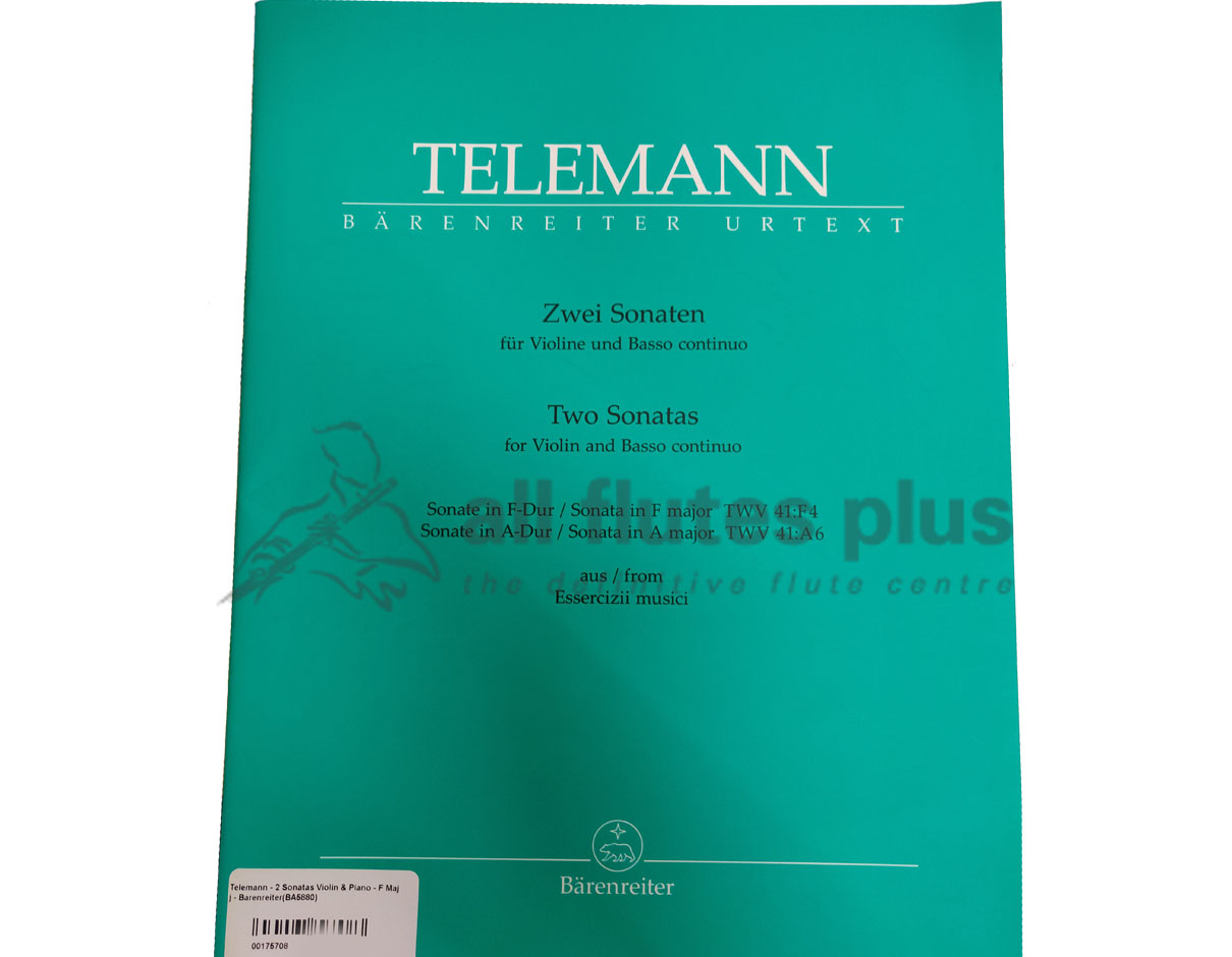 Telemann Two Sonatas F and A From Essercizii Musici